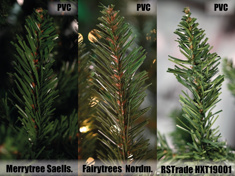 Nadelvergleich Saellskap PVC vs. Fairytrees vs. RS Trade